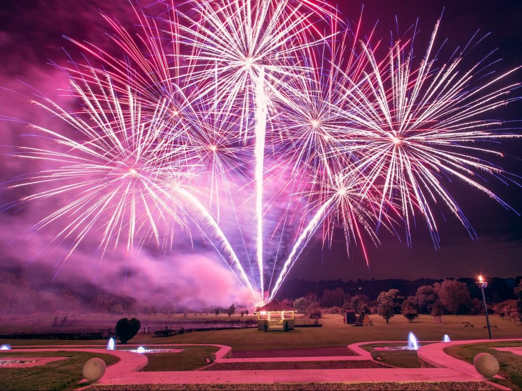 Professional Fireworks At The Yorkshire Wedding Barn 2014